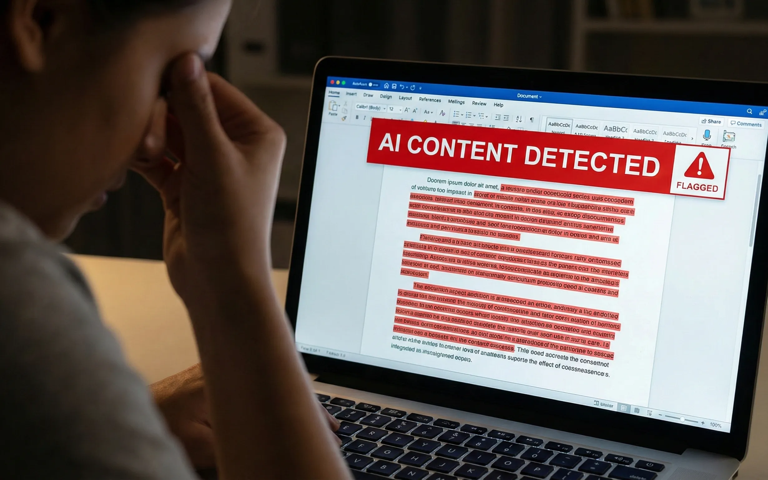 Illustration of a student facing false AI cheating accusations