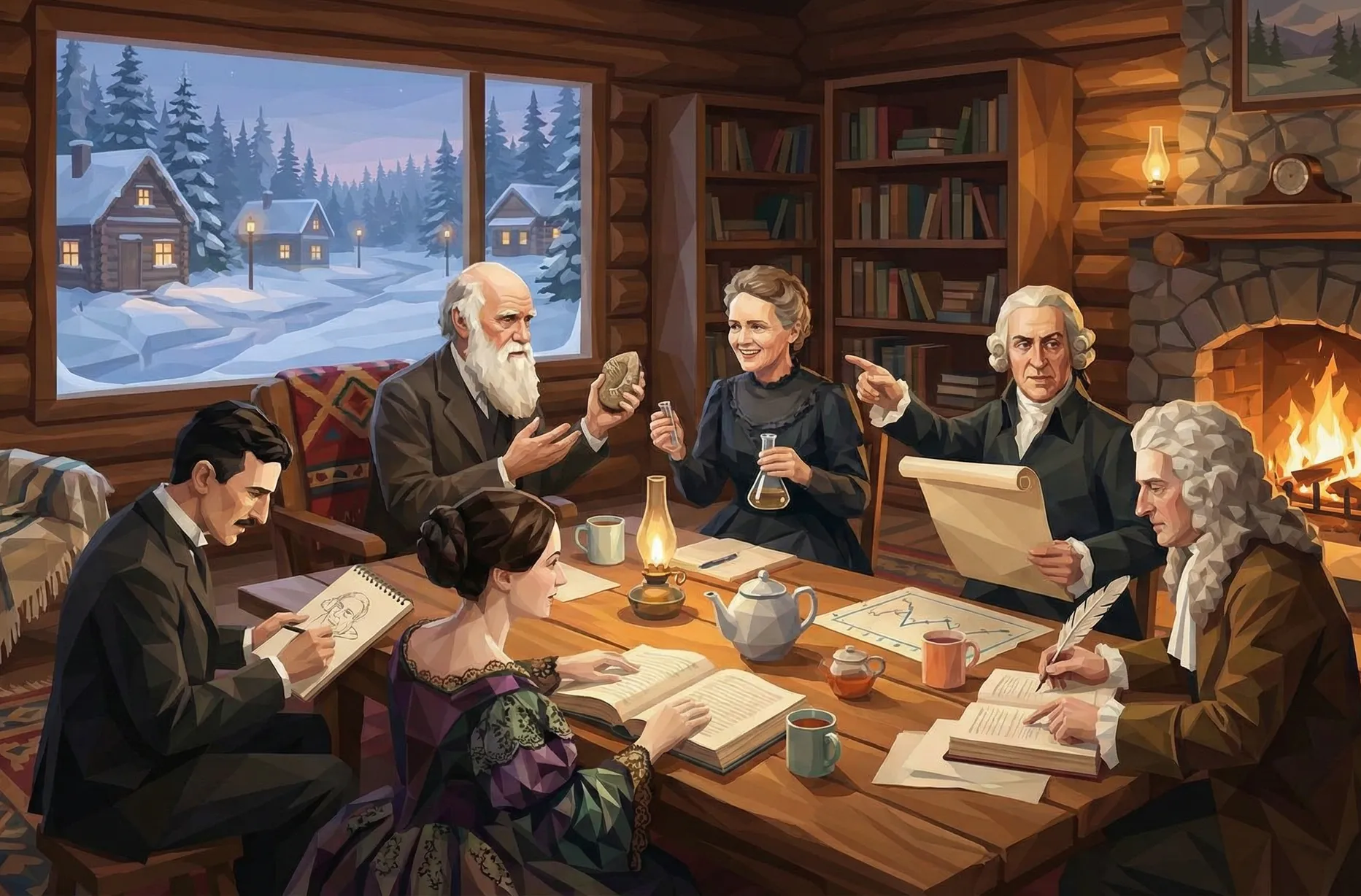 AI Tutors - Isaac Newton for Math, Nikola Tesla for Physics, Charles Darwin for Biology, Marie Curie for Chemistry, Ada Lovelace for Computer Science, Adam Smith for Economics