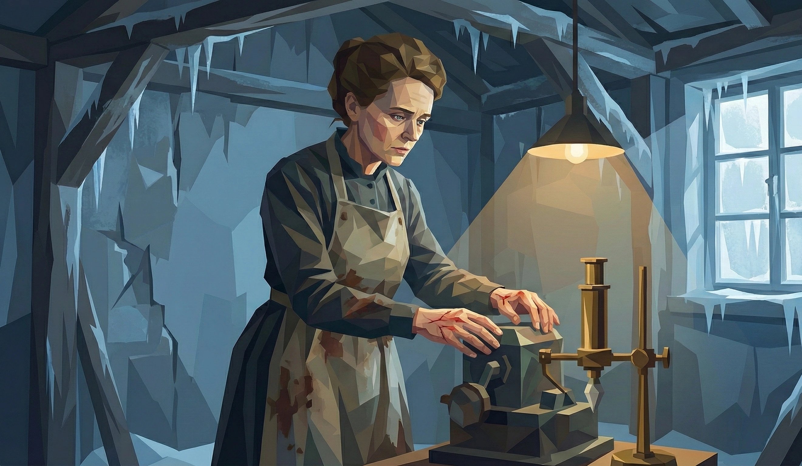 玛丽独自在棚屋实验室继续工作