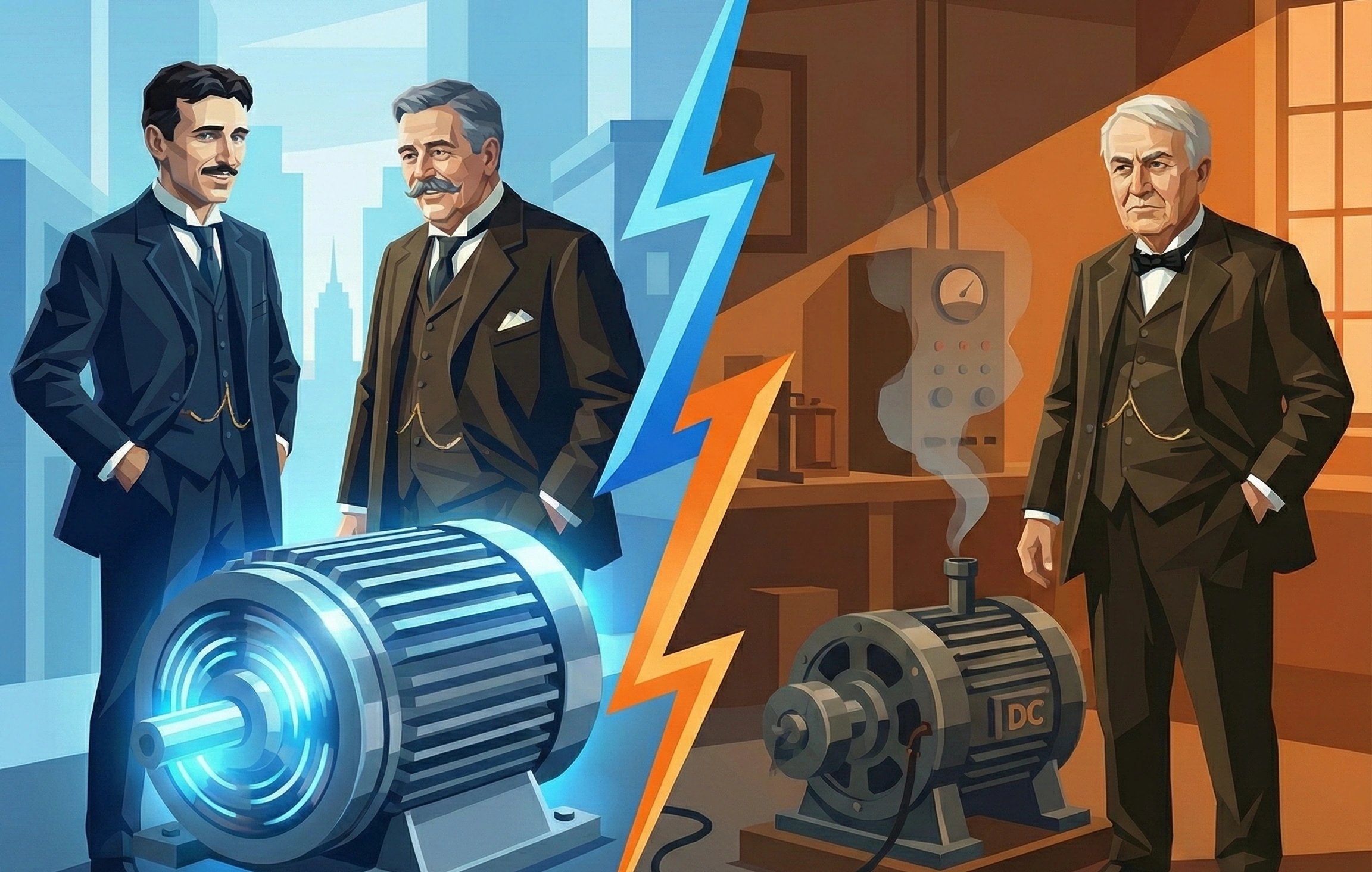 特斯拉与威斯汀豪斯对峙爱迪生